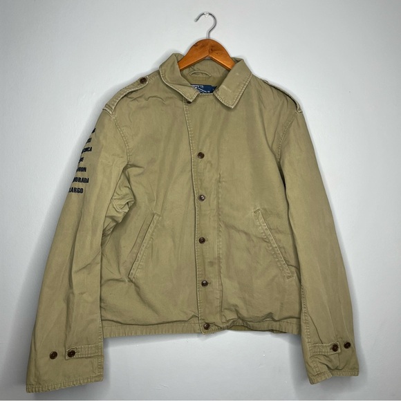 Vintage 90s Polo by Ralph Lauren Embroidered Key West Military Bomber Jacket R - Picture 2 of 12